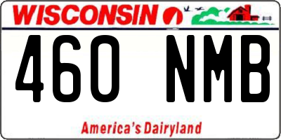 WI license plate 460NMB