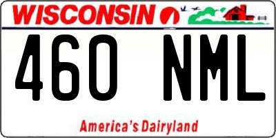 WI license plate 460NML