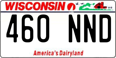 WI license plate 460NND