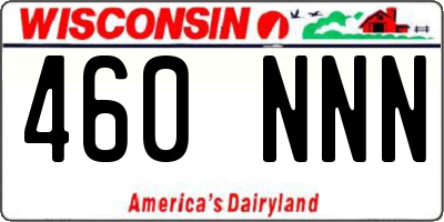 WI license plate 460NNN