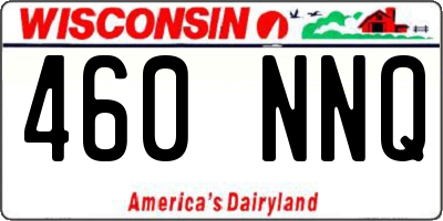 WI license plate 460NNQ
