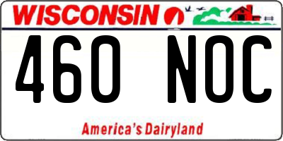 WI license plate 460NOC