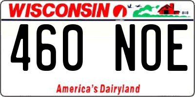 WI license plate 460NOE