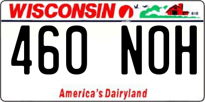 WI license plate 460NOH