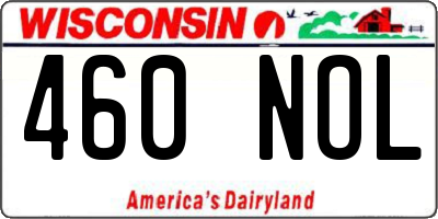 WI license plate 460NOL
