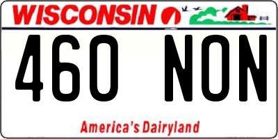 WI license plate 460NON