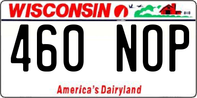 WI license plate 460NOP