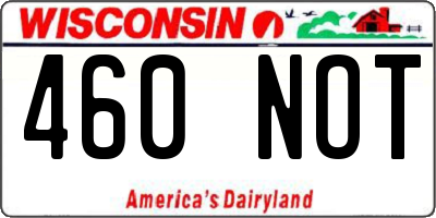 WI license plate 460NOT