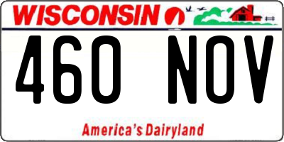 WI license plate 460NOV