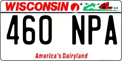 WI license plate 460NPA