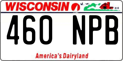 WI license plate 460NPB