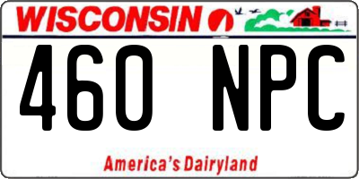 WI license plate 460NPC