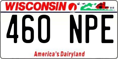 WI license plate 460NPE