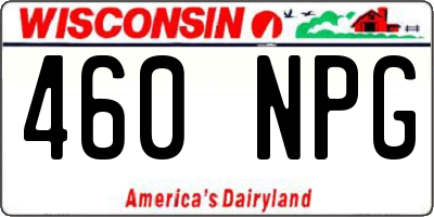 WI license plate 460NPG