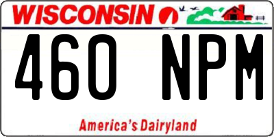 WI license plate 460NPM