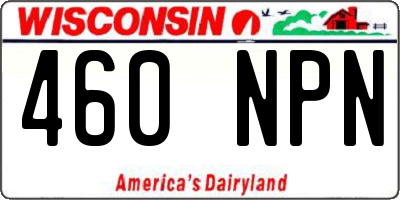 WI license plate 460NPN