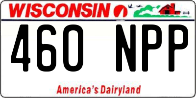 WI license plate 460NPP