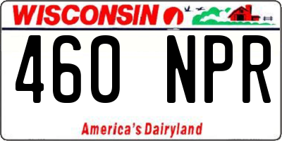 WI license plate 460NPR