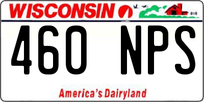WI license plate 460NPS