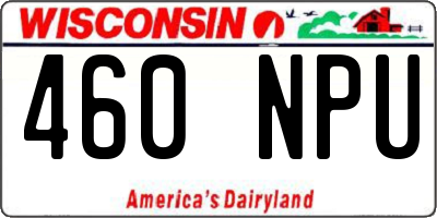 WI license plate 460NPU