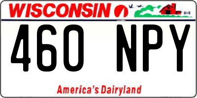 WI license plate 460NPY