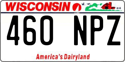 WI license plate 460NPZ