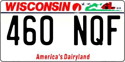 WI license plate 460NQF