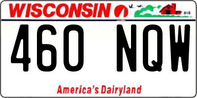 WI license plate 460NQW