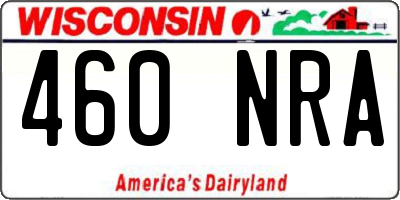 WI license plate 460NRA