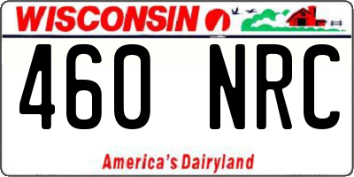 WI license plate 460NRC