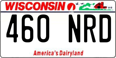 WI license plate 460NRD