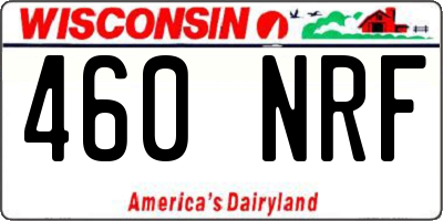 WI license plate 460NRF