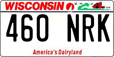 WI license plate 460NRK