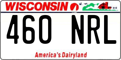 WI license plate 460NRL