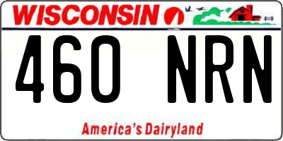 WI license plate 460NRN