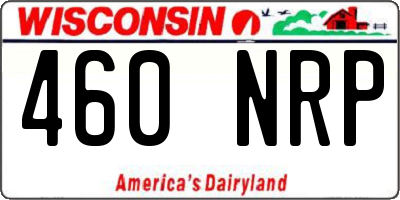WI license plate 460NRP