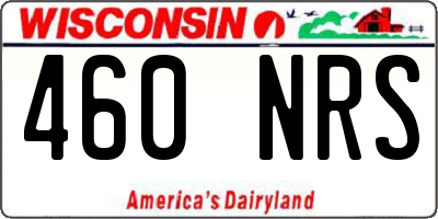 WI license plate 460NRS