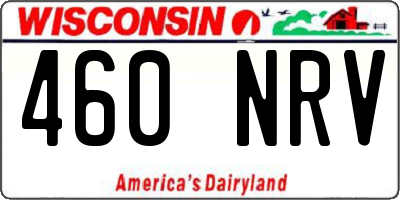 WI license plate 460NRV