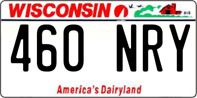 WI license plate 460NRY