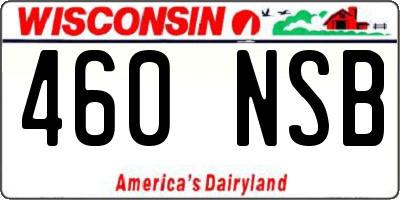 WI license plate 460NSB