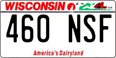 WI license plate 460NSF