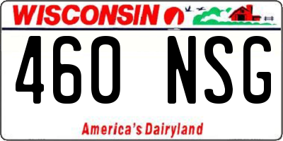 WI license plate 460NSG