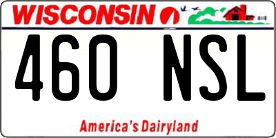 WI license plate 460NSL