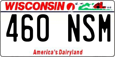WI license plate 460NSM