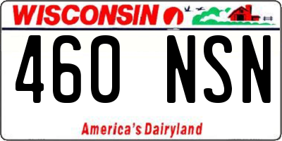WI license plate 460NSN