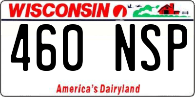 WI license plate 460NSP
