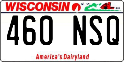 WI license plate 460NSQ