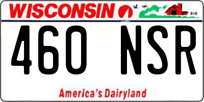 WI license plate 460NSR