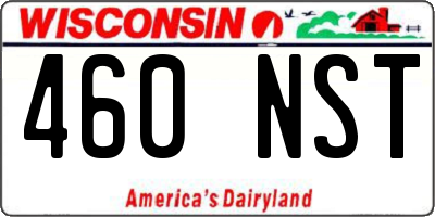 WI license plate 460NST