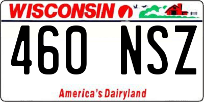 WI license plate 460NSZ